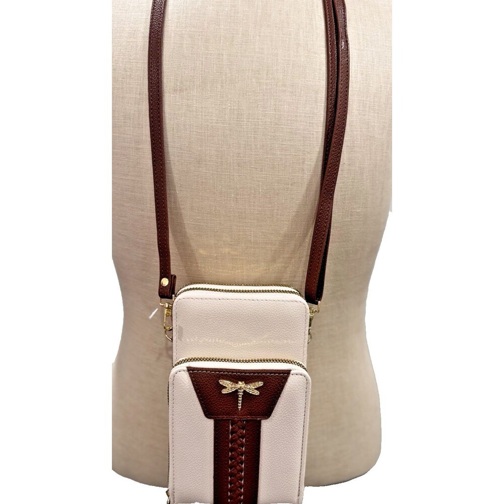 Chic Unlimited Brown/Beige Crossbody Bag – Dual-Zip Textured Mini Satchel